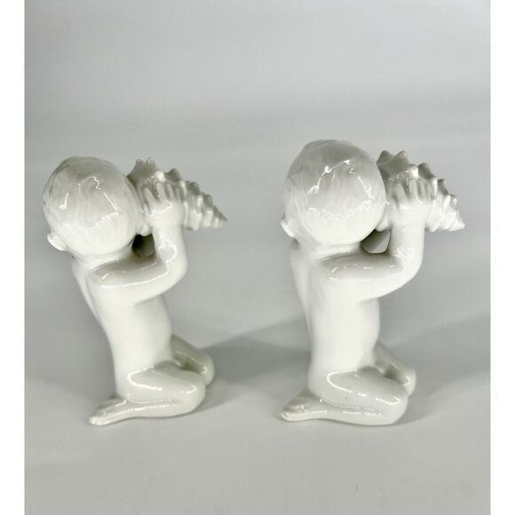 2 Bing & Grondahl B & G Copenhagen #2264 Mermaid Child Conch Shell 4.5" Figurine - Picture 3 of 7